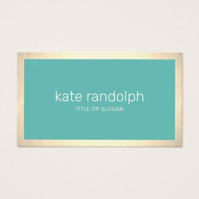 Stilvoll moderner Türkis Gold Border Beauty Salon (Vorderseite)