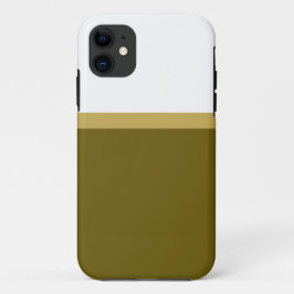 Stilvoll moderner weißer goldener Olive-Farbblock Case-Mate iPhone Hülle