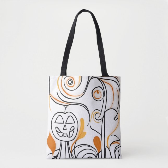 Stilvoll modernes abstrakt Line Art Chic Halloween (Vorderseite)