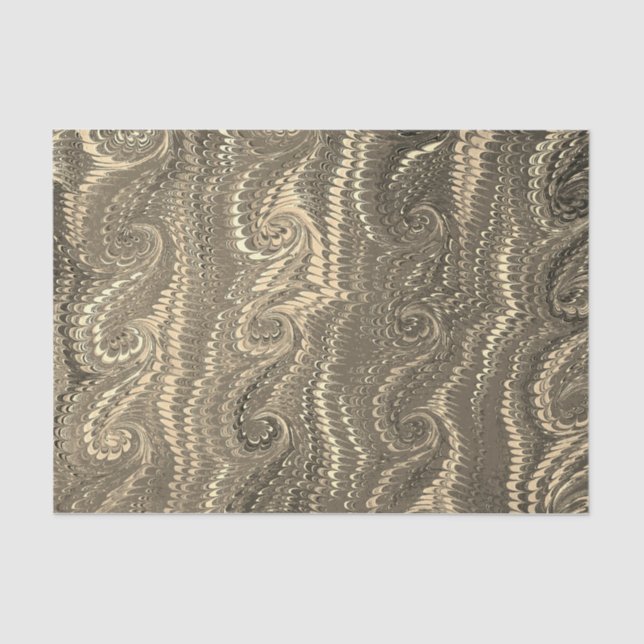 Stilvoll modernes, Abstraktes Beige-Swirl-Marmormu Seidenpapier (Vorderseite)