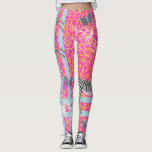 Stilvoll Modernes eklektisches Fluo Pink Orange Bl Leggings<br><div class="desc">Stilvolles und modernes Legging mit einem schicken böhmischen eklektischen Design mit Zebras,  Schmetterlingen,  Leopardruck und floraler Kontur in Fluo pink,  kantaloupe orange und blau. Exklusiv für Sie entworfen von Happy Dolphin Studio.</div>