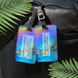 Stilvoll Modernes, farbenfrohes Marmordesign Elega Gepäckanhänger<br><div class="desc">Atemberaubende und farbenfrohe Regenbogenfarben mit labradoritfarbenem Foto bilden die perfekte Kulisse für ein einfaches und modernes Design. Das ist eine Nahe eines echten Naturlabradoritsteins mit Blau, lila, Rosa, Gelb und Grün. Diese können für jedes Geschäft oder Individuum genutzt werden oder wären auch perfekt für eine Kristallwerkstatt! Verwenden Sie die Vorderseite...</div>
