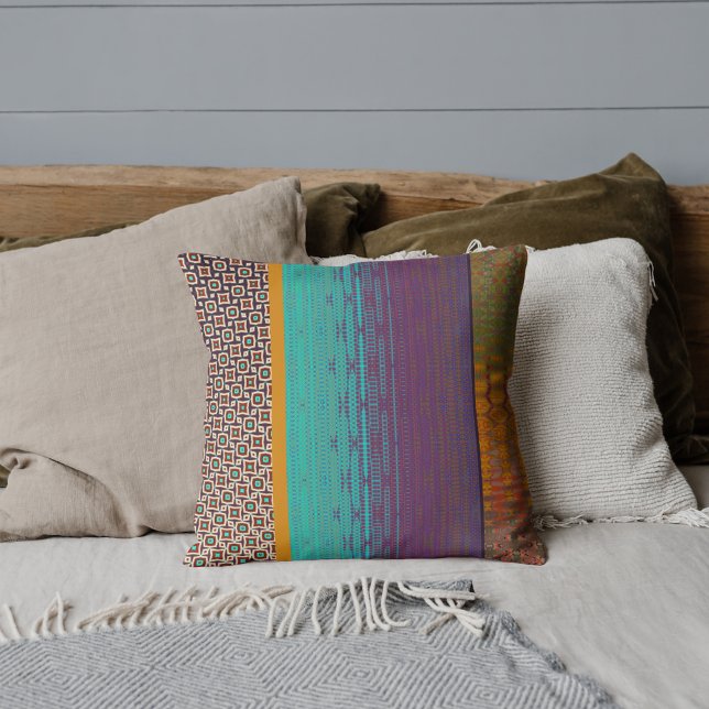Stilvoll modernes, farbenfrohes Muster boho Throw  Kissen (Von Creator hochgeladen)