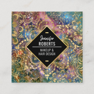 Stilvoll Modernes Gold Mandala Elegant Quadratische Visitenkarte