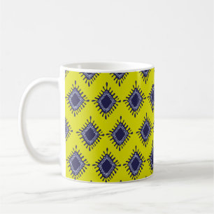 Stilvoll modernes Ikat-Stamm nahtloses Muster Kaffeetasse