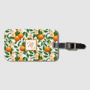Stilvoll monogrammierte Zitrusblüten Gepäckanhänger