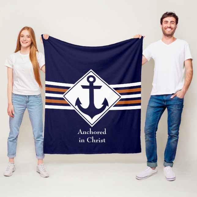 Stilvoll NAUTICAL | In Christus verankert Fleecedecke (Beispiel)