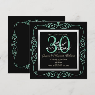 Stilvoll Perle gerahmt 30. Hochzeitstag Einladung