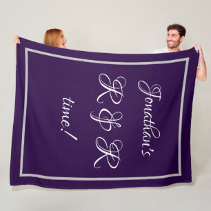 Stilvoll Personalisiert Deep Lila "R & R Time" Fleecedecke