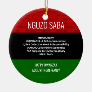 Stilvoll personalisiert NGUZO SABA Happy Kwanzaa Keramik Ornament