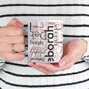 Stilvoll Personalisierte Rosa Schwarze Tasse für i