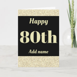 Stilvoll personalisierter Geburtstag 80. Karte