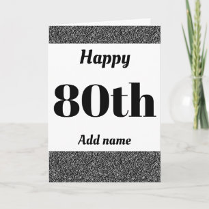 Stilvoll personalisierter Geburtstag 80. Karte