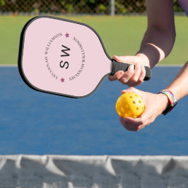 Stilvoll personalisiertes Monogramm rosa Pickleball Schläger