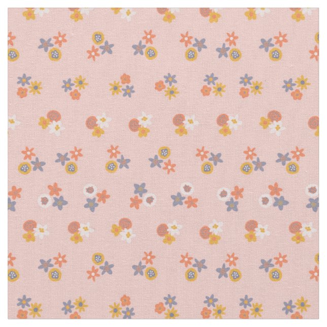 Stilvoll pfirsichblaues, florales Muster Stoff (Nahaufnahme)