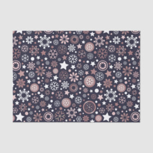 Stilvoll pinkfarbene goldfarbene Winterschneeflock Seidenpapier