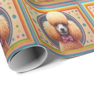 Stilvoll realistisch Niedlicher Poodle Dog farbenf Geschenkpapier