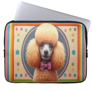 Stilvoll realistisch Niedlicher Poodle Dog farbenf Laptopschutzhülle
