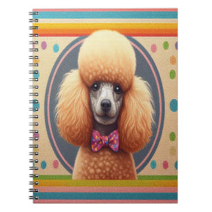 Stilvoll realistisch Niedlicher Poodle Dog farbenf Notizblock
