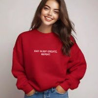 Stilvoll Red Eat Sleep Erstellen Wiederholungsmott