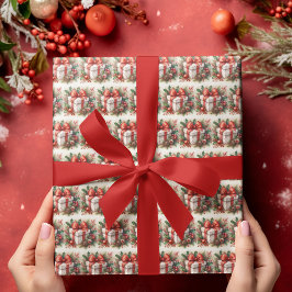 Stilvoll Red White Polka Dot Coquette Weihnachten Geschenkpapier