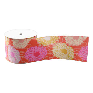 Stilvoll Retro Dahlia florales Muster Rosa Rosa Ripsband