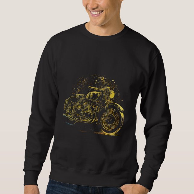 Stilvoll Retro Vintages Motorrad Sweatshirt (Vorderseite)