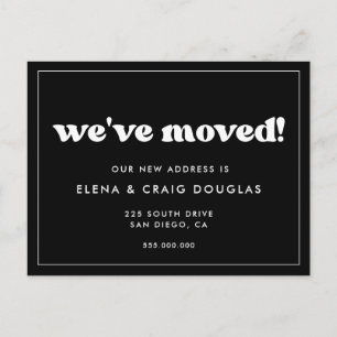 Stilvoll Retro Wir sind umgezogen Neue Adresse Postkarte