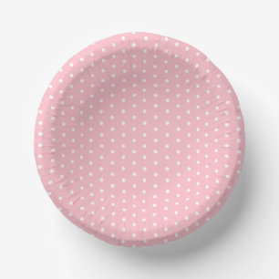 Stilvoll rosa 7" Papierschale mit weißen Punkten Pappteller