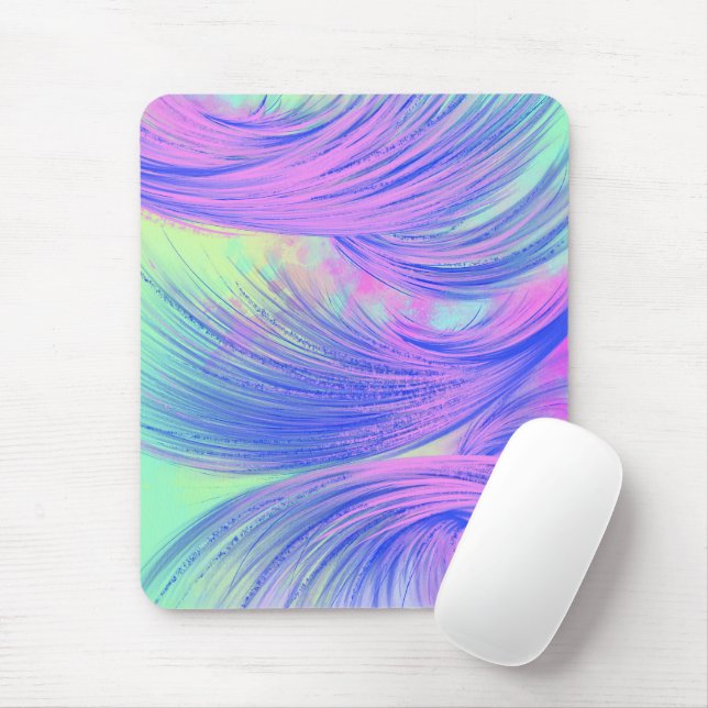 Stilvoll rosa Abstrakt Feathers Mousepad (Mit Mouse)