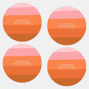 Stilvoll rosa Abstrakte Streifen Personalisiert Etiketten