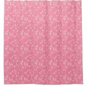 Stilvoll rosa Blattmuster Duschvorhang