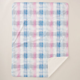 Stilvoll Rosa Blau Streifen Sherpadecke