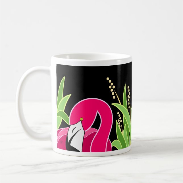 Stilvoll rosa Flamingo Bird Kaffeetasse (Links)