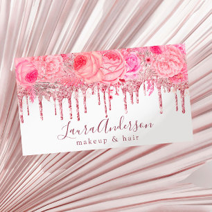 Stilvoll rosa Glitzer Tropfen Make-up & haar Visitenkarte
