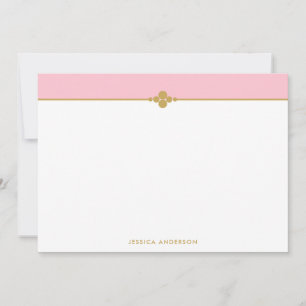 Stilvoll rosa Gold Personalisiert Mitteilungskarte