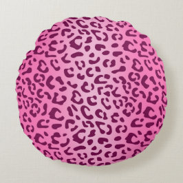 Stilvoll rosa Leopard Druckkopfkissen Rundes Kissen