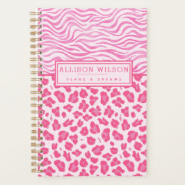 Stilvoll rosa Leopard und Zebra Print Planer