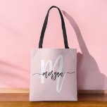 Stilvoll rosa Modernes Script Girly Monogram Name<br><div class="desc">Die stilvolle Pink Modern Script Girly Monogram Name Tote Bag ist die perfekte Mischung aus Mode und Funktion. Mit einem sanften rosa Hintergrund und einem personalisierten Monogramm in einem modernen Script-Schriftart fügt diese Tasche Ihrem Alltag eine schicke, personalisierte Touch hinzu. Er ist aus langlebigen, hochwertigen Materialien gefertigt und geräumig genug,...</div>