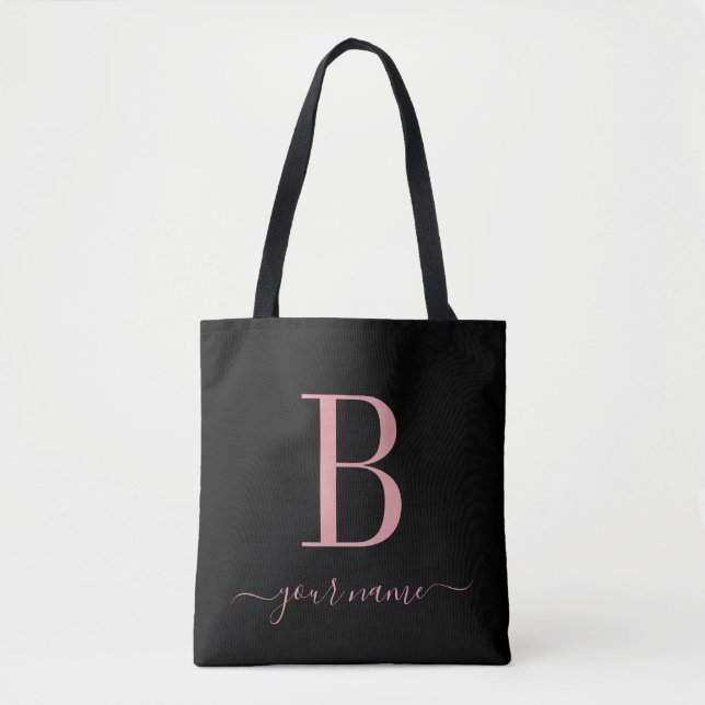 Stilvoll rosa Monogram einfach, modern Minimalisti (Vorderseite)