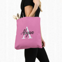 Stilvoll rosa Personalisierte Monogram Tote Bag