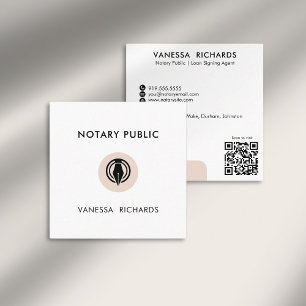 Stilvoll rosa QR Code Minimal Marketing Notargeblä Quadratische Visitenkarte