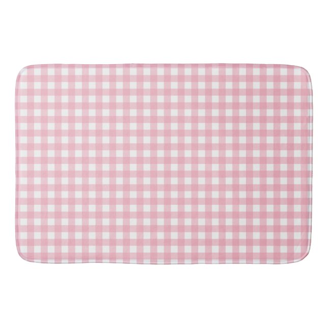 Stilvoll rosa Schachbrettmuster Badezimmer Matte (Vorderseite)