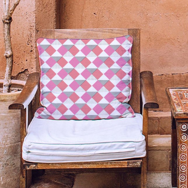 Stilvoll rosa Schwarz/Weiß, modernes abstraktes Mu Kissen (Von Creator hochgeladen)