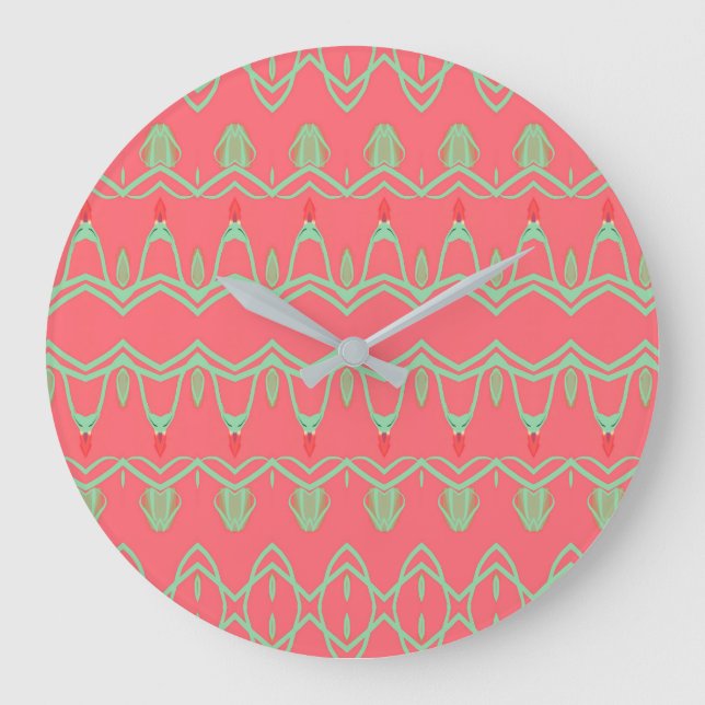 Stilvoll rosa Uhr mit mintengrün (Vorderseite)