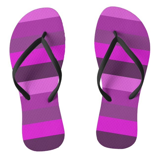 Stilvoll rosa und lila Streifen Muster Flip Flops (Fußbett)