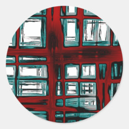 Stilvoll rotes Kariertes Muster Runder Aufkleber