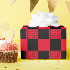Stilvoll rotes und schwarzes Büffel kariertes Scha Geschenkpapier
