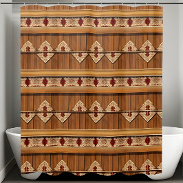 Stilvoll rustikaler Duschvorhang im Badezimmer