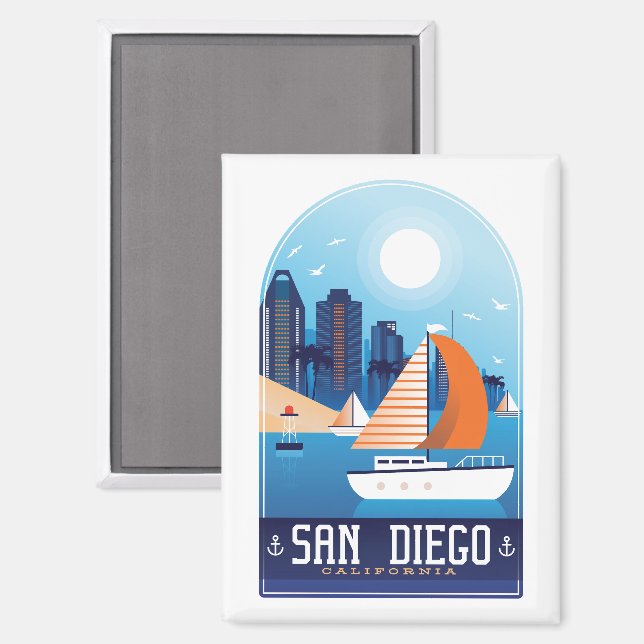 Stilvoll San Diego Magnet (Vorderseite/Rückseite)